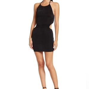Nordstrom / Elodie - Cut out halter neck black mini dress